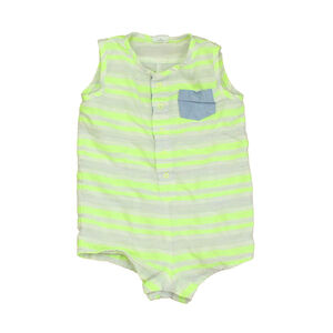 Egg Boys Yellow | Ivory Stripe Romper size: 6 Months